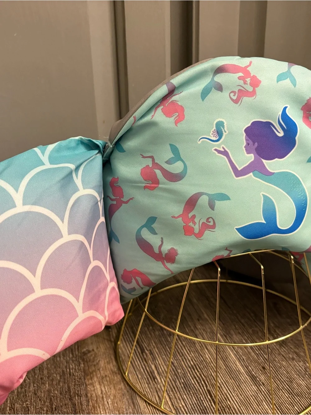 Mermaid Print Kids Swim Arm Bands in Pink and Aqua